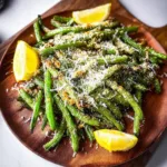 Crispy Air Fryer Green Beans with Lemon Parmesan Crust