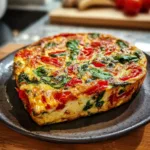 Frittata with Roasted Red Peppers and Spinach