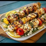 Feta-Brined Grilled Chicken Kabobs
